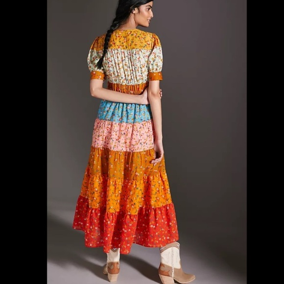 🎉SUPER RARE🎉 ANTHROPOLOGIE NWT Tiered&True Maxi Dress Size S. - Picture 3 of 16